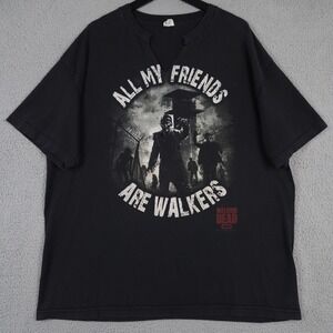 The Walking Dead Shirt Mens 2XL Black All My Friends Are Walkers 2014 Distressed